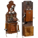 Two Bavarian Wall Telephone Stations by Reiner, c. 1900