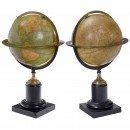 Pair of French 13-Inch Table Globes, c. 1875