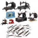 7 Sewing Machines and 13 Pairs of Antique Scissors