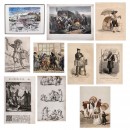41 Prints of Market Traders, Jesters and Showmen, 1660 onwards