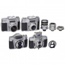 4 Agfa KB SLR Cameras and 3 Selectaflex Lenses