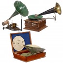 2 Gramophones and 1 Phonograph