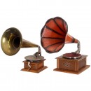 2 Horn Gramophones, c. 1914