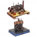 2 Live-Steam Single-Cylinder Vertical Steam Engines with Boilers