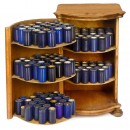 Herzog Bowfront Cylinder Cabinet and 122 Blue Amberol Cylinders,
