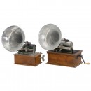 2 Pathé Cylinder Phonographs, c. 1905