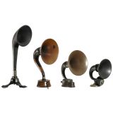 4 British Horn-Type Radio Loudspeakers, c. 1926