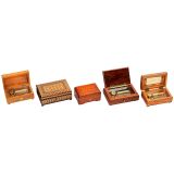 5 Reuge 50-Note Musical Boxes
