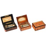 3 Tabatière Musical Boxes, c. 1890