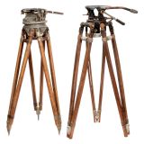 2 Professional 35 mm Movie Camera Tripods, c. 1930