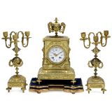 Three-Piece Gilt-Bronze Clock Garniture, c. 1880
