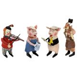 4 Schuco Clockwork Dancing Figures