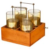 Battery of 4 Leyden Jars, c. 1910