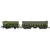 Märklin 351 SB Passenger Car and 328 B Baggage Car, c. 1939