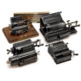 4 Brunsviga Spoked-Wheel Calculating Machines and 1 Advertising