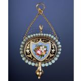 Rare 8-Carat Gold and Enamel Musical Pendant, c. 1820