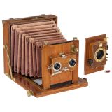 English Field Camera with Stereo Lenses, c. 1890