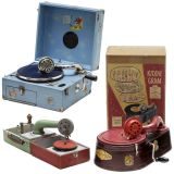 3 Toy Gramophones, c. 1935-50