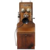 German Wall Telephone with Battery Compartment, c. 1900