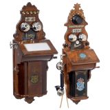 2 Ericsson Wall Telephones, c. 1900