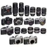 8 Nikon Cameras with 16 Nikon Lenses