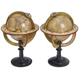 Pair of French 7 ?-Inch Table Globes by Delamarche, c. 1834