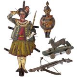 Shooting Gallery Targets and a Crossbow, c. 1900