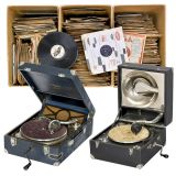 2 Gramophones and approx. 450 Shellac Records