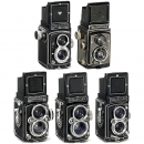 3 x Rolleiflex & 2 x Rolleicord / 3台禄莱福莱和2台禄莱可德