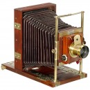 Mahogany Field Camera by Fauvel in Paris,c.1880