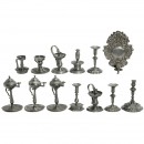 锡制灯具和小烛夹 (Pewter Lamps and Candle Holders)