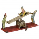 Clown See-Saw Musical Clockwork Toy by Günthermann, c. 1910