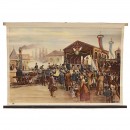 School Wall Chart 1st Railway in Germany, c. 1920