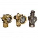 3 Bicycle Lamps, c. 1910