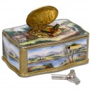 Enameled Singing Bird Box by Griesbaum, Late 20th Century