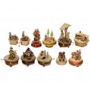 11 Carved Wood Musical Boxes