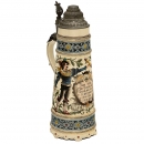 Large Musical Beer Stein, c. 1900