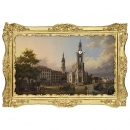 Large Austrian Musical Picture Clock, c. 1850