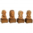 4 Musical Busts with Reuge Movements