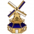 Gem-Set Gilt and Enamel Windmill Musical Automaton, Early 20th C
