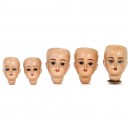 5 Celluloid Doll Heads by Rheinische Gummi und Celluloid Fabrik,