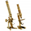 2 English Brass Compound Microscopes