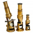 3 Small Drum-Type Microscopes, c. 1880