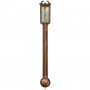 Englisch Mahogany Stick Barometer by Solmavico, c. 1845