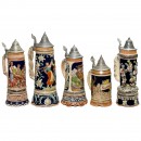 5 Musical Beer Steins, 20th Century