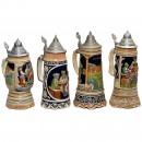4 Musical Beer Steins, 20th Century