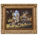 Musical Automaton Picture Clock of a Blacksmith's Shop by Xavier