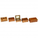 5 Small Musical Boxes by Thorens, c. 1930 onwards