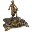 Gilt-metal Musical Automaton Inkwell, c. 1900