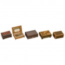 5 Swiss Musical Boxes, c. 1980